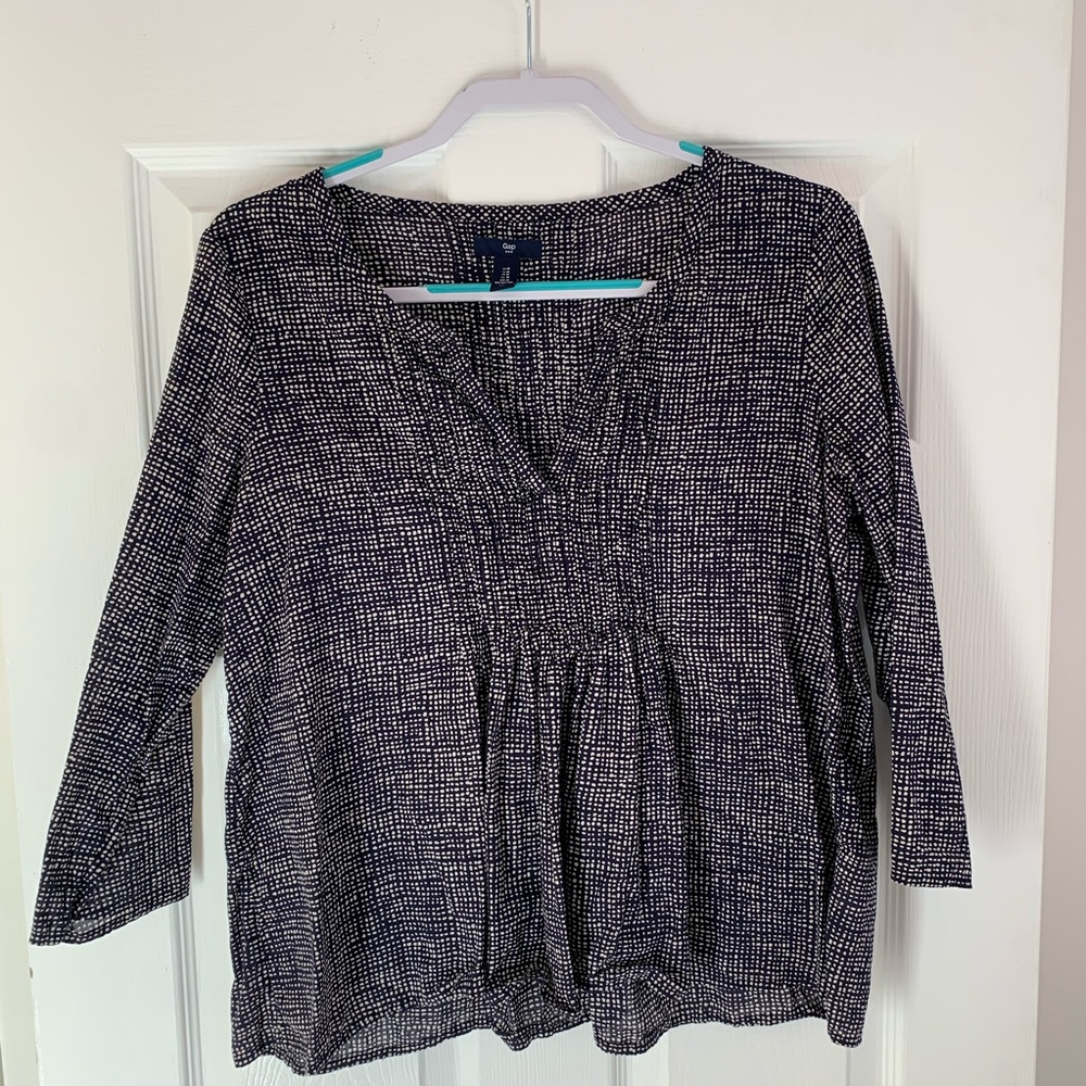 Navy and cream GAP peplum top